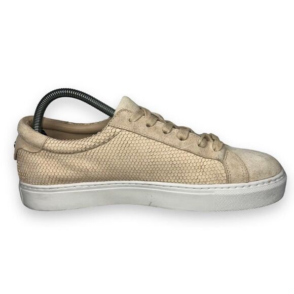 J/Slides Casual Embossed Snakeskin Sneakers Beige Suede Women's 10 - Picture 7 of 12